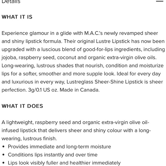 NEW FULL SIZE MAC LUSTRE GLASS LIPSTICK IN SHADE SEE SHEER - Picture 9 of 10